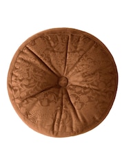 William Morris At Home Saffron Strawberry Thief Embossed Circular Cushion - Image 4 of 4