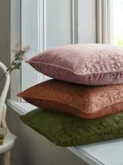 William Morris At Home Saffron Strawberry Thief Embossed Cushion - Image 2 of 5