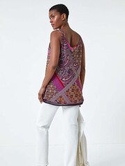 Roman Purple Patchwork Paisley Print Cami Top - Image 3 of 5