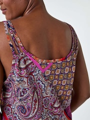 Roman Purple Patchwork Paisley Print Cami Top - Image 5 of 5