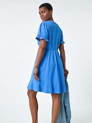 Roman Embroidered 100% Bumbac Mulați/Elastici Jerseu Frill Rochie - Image 3 of 5