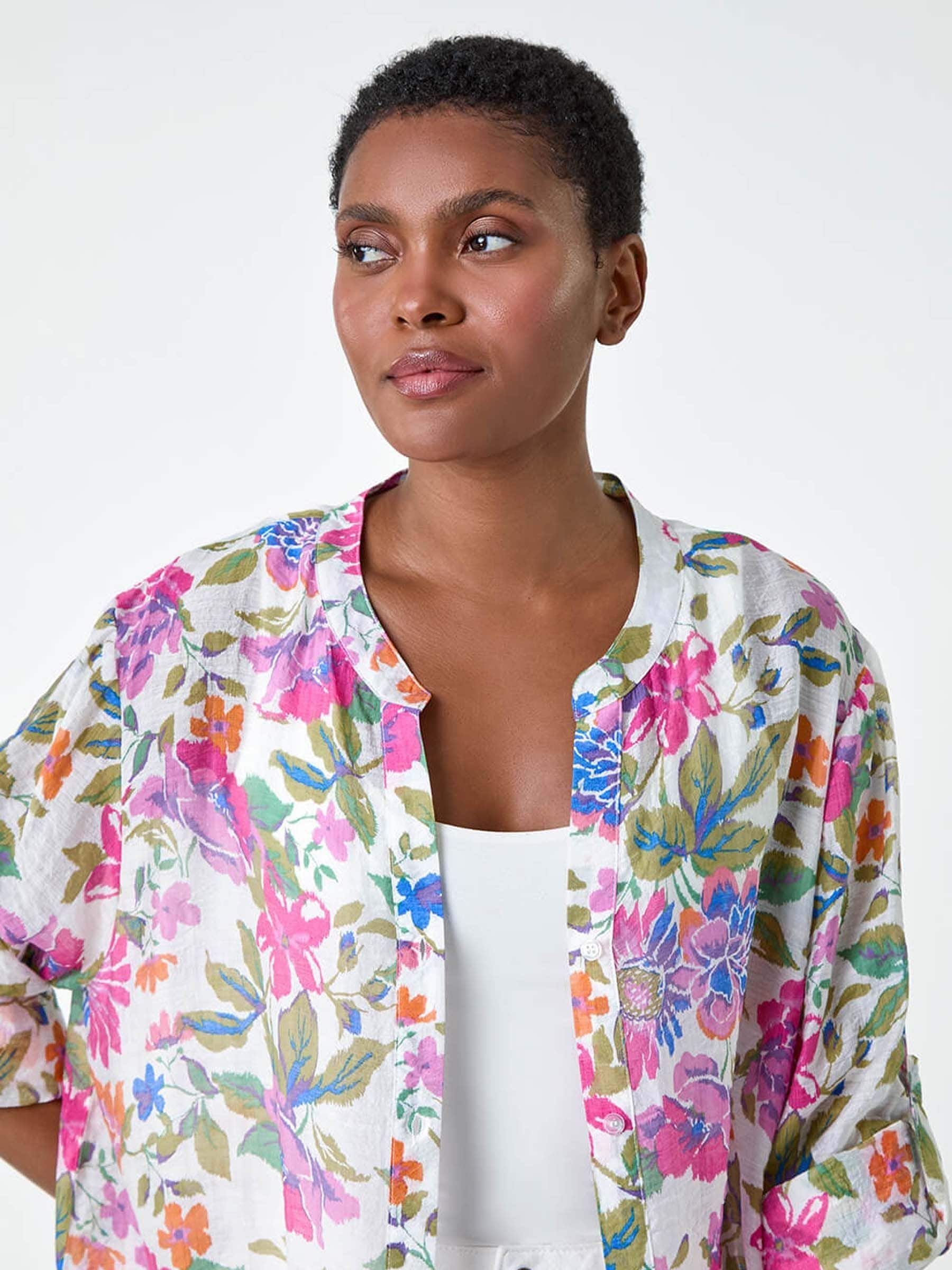 Buy Roman Pink Floral Print Longline Shirt from Next USA