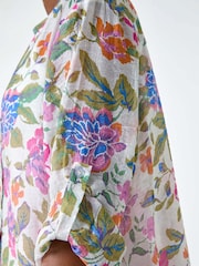 Roman Pink Floral Print Longline Shirt - Image 5 of 5
