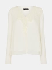 Whistles Ruffle Collar Detail White Blouse - Image 5 of 5