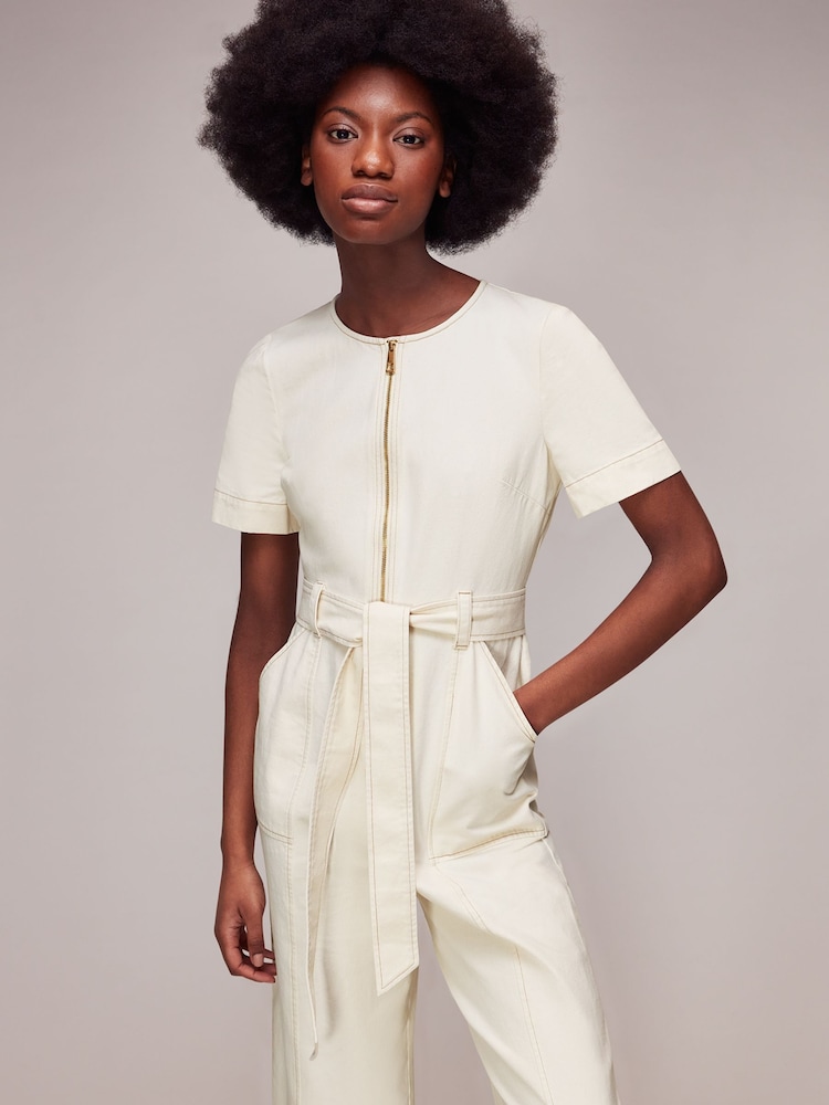 Whistles Combinaison manches courtes  Denim 100dzb) % coton - Image 3 of 5