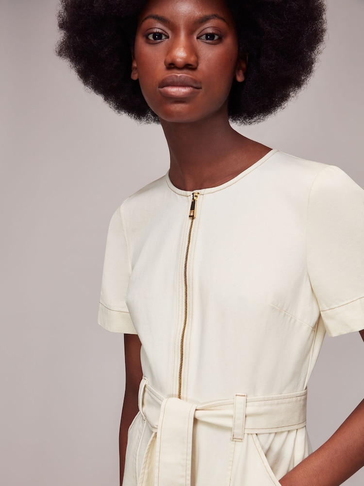 Whistles Combinaison manches courtes  Denim 100dzb) % coton - Image 4 of 5