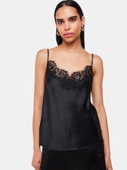 Schwarz - Whistles – Camisole-Oberteil mit Spitzenbesatz - Bild 3 von 5