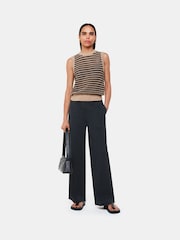 Whistles Grey Ruth Wide Leg 100% Cotton Trousers - Image 1 of 5