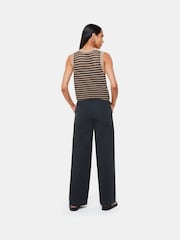Whistles Grey Ruth Wide Leg 100% Cotton Trousers - Image 2 of 5