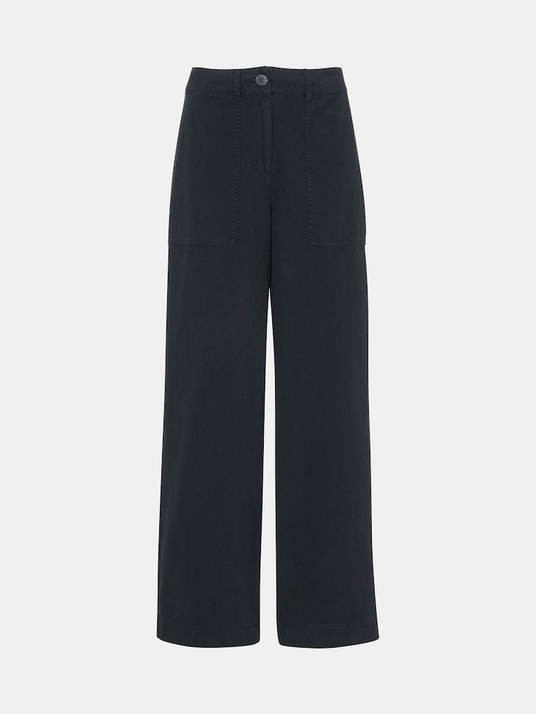 Whistles Grey Ruth Wide Leg 100% Cotton Trousers - Image 5 of 5 Whistles Grey Ruth Wide Leg 100% Cotton Trousers - Image 5 of 5