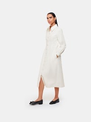Whistles White Harlowe Denim Midi 100% Cotton Dress - Image 4 of 6
