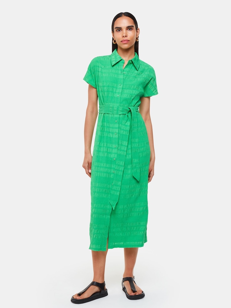Whistles Green Millie Textured Dress - Image 1 of 5