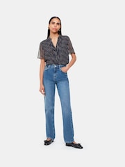 Whistles Blue Spotted Hoop Frill Blouse - Image 4 of 5