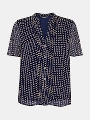 Whistles Blue Spotted Hoop Frill Blouse - Image 5 of 5