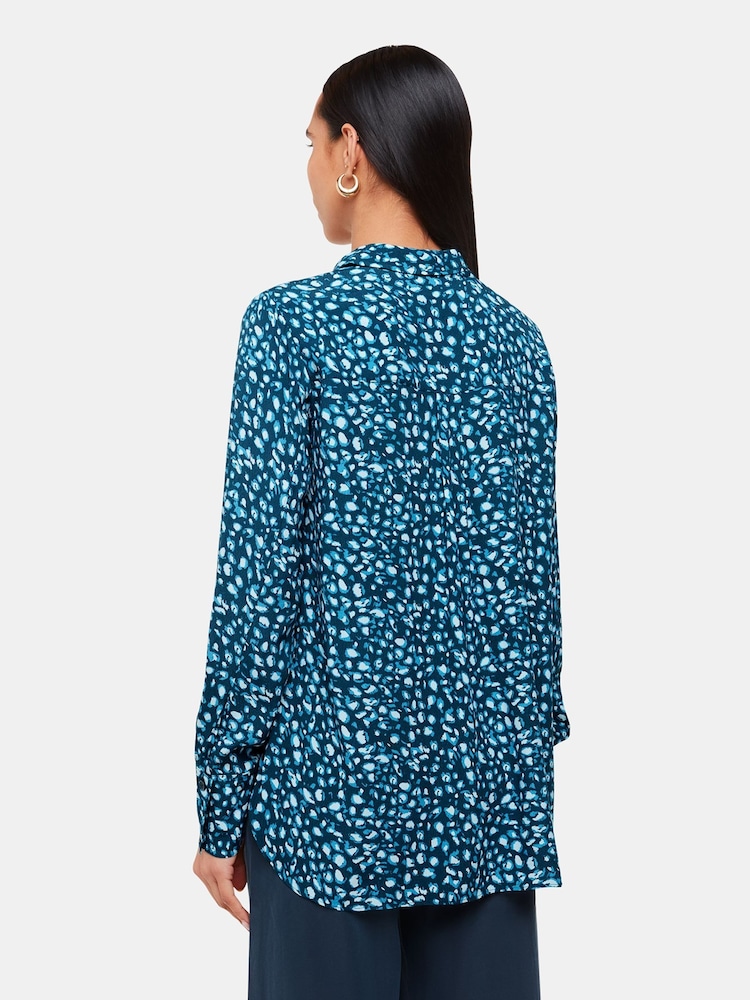 Whistles Blue Pastel Leopard Print Shirt - Image 2 of 5
