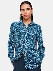 Whistles Blue Pastel Leopard Print Shirt - Image 3 of 5