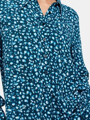 Whistles Blue Pastel Leopard Print Shirt - Image 4 of 5