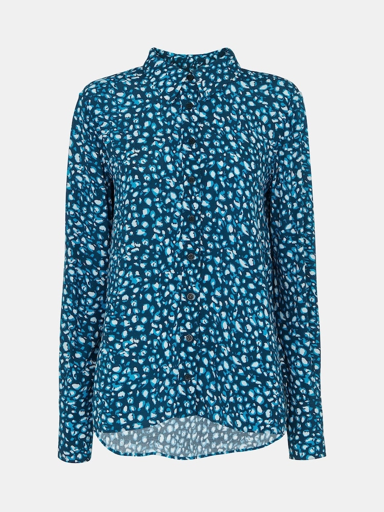 Whistles Blue Pastel Leopard Print Shirt - Image 5 of 5