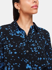 Whistles Smudged Spot Print Black Shirt - Image 3 of 5
