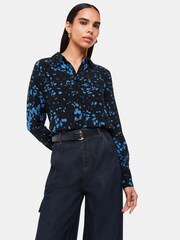 Whistles Smudged Spot Print Black Shirt - Image 4 of 5