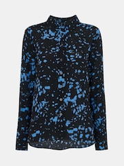 Whistles Smudged Spot Print Black Shirt - Image 5 of 5
