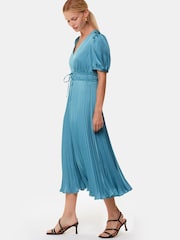 Whistles Blue Delilah Satin Pleat Dress - Изображение 1 из 5