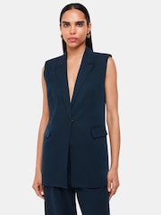 Whistles Blue Joss Sleeveless Blazer - Image 2 of 6