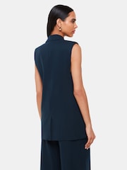 Whistles Blue Joss Sleeveless Blazer - Image 3 of 6