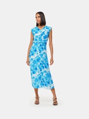 Whistles Blue Sprayed Flowers Daina Dress - Image 1 of 5