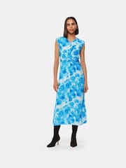 Whistles Blue Sprayed Flowers Daina Dress - Image 4 of 5