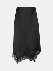 Whistles Lace Trim Midi Black Skirt - Image 5 of 5