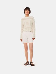 Whistles White Crochet Detail Knit 100% Cotton Jumper - Image 3 of 5