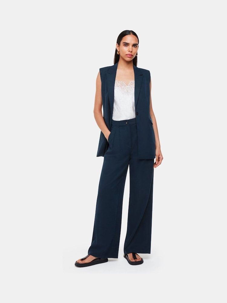 Whistles Blue Joss Tailored Trousers - Image 1 of 6 Whistles Blue Joss Tailored Trousers - Image 1 of 6