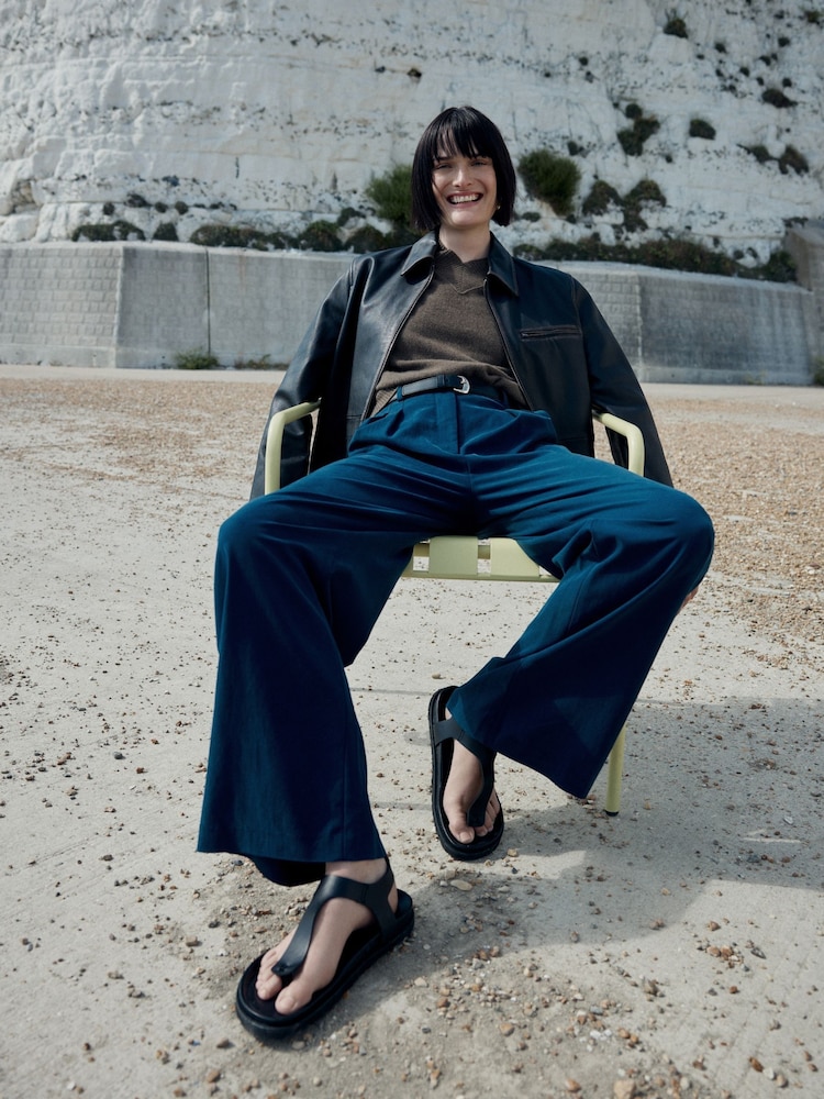 Whistles Blue Joss Tailored Trousers - Image 2 of 6 Whistles Blue Joss Tailored Trousers - Image 2 of 6