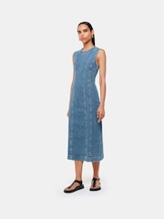 Whistles Blue Whistles Blue 100% Cotton Sleeveless Denim Midi Dress - Image 2 of 6