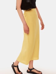 Whistles Yellow Josie Tie Side Detail Skirt with Linen - Image 3 of 4