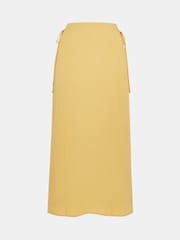 Whistles Yellow Josie Tie Side Detail Skirt with Linen - Image 4 of 4
