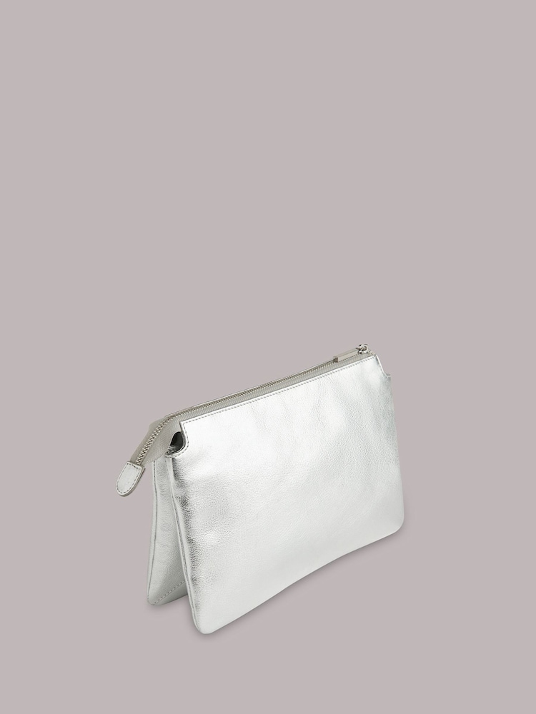 Whistles Whistles Silver Elita Double Pouch Clutch Bag - Bild 2 von 5