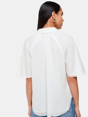 Whistles White Mia Short Sleeve 100% Cotton Shirt - Image 2 of 5