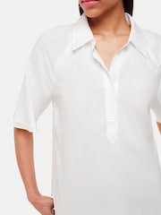 Whistles White Mia Short Sleeve 100% Cotton Shirt - Image 3 of 5