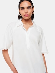 Whistles White Mia Short Sleeve 100% Cotton Shirt - Image 4 of 5