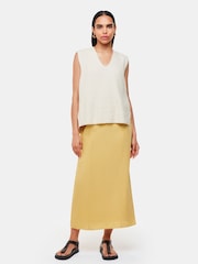 Whistles Cotton Textured V-Neck White Tank - Image 3 of 5