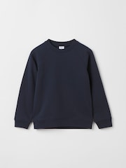 Polarn O. Pyret Blue Organic Cotton Plain Sweatshirt - Image 1 of 3