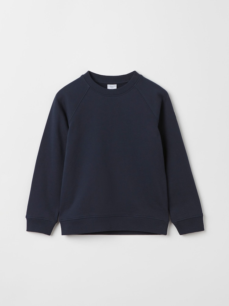 Polarn O. Pyret Blue Organic Cotton Plain Sweatshirt - Image 1 of 3