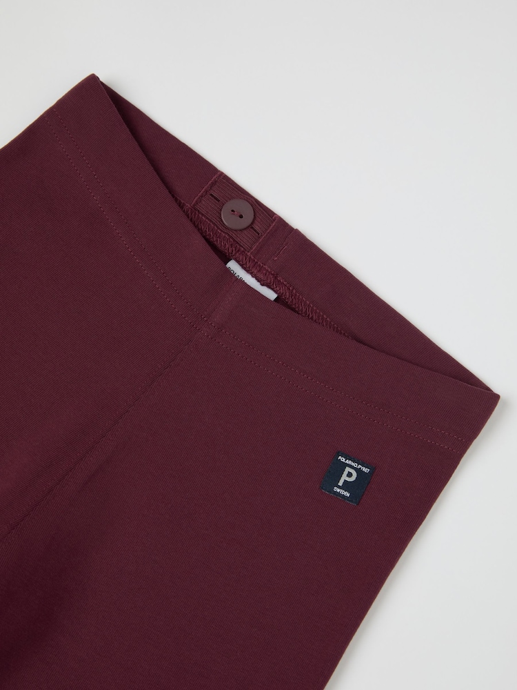 Polarn O. Pyret Red Organic Cotton Blend Leggings - Image 2 of 2