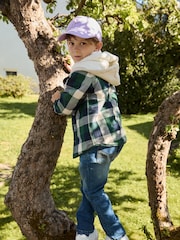 Polarn O. Pyret Green Fleece Lined Checked Shirt - Image 1 of 5