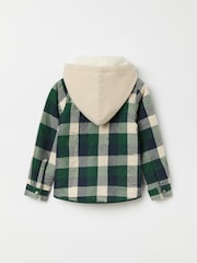 Polarn O. Pyret Green Fleece Lined Checked Shirt - Image 3 of 5