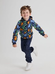 Polarn O. Pyret Blue Organic Cotton Dinosaur Print Hoodie - Image 1 of 5