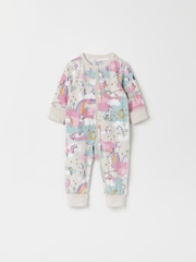 Polarn O. Pyret Natural Organic Cotton Car Print Sleepsuit - Image 1 of 3