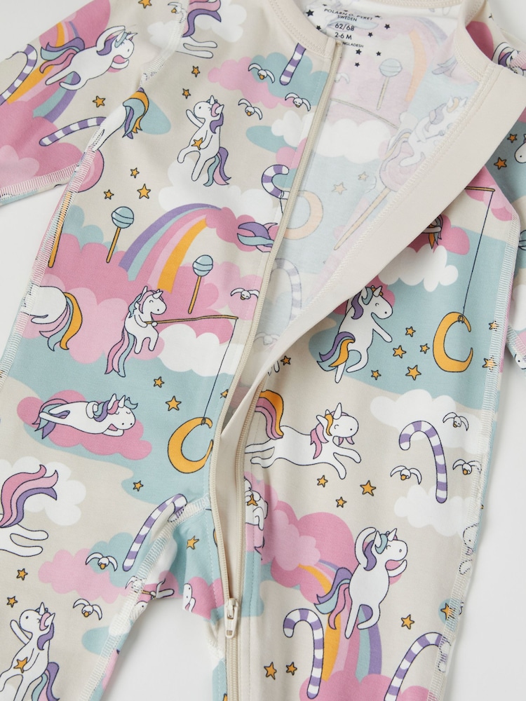 Polarn O. Pyret Natural Organic Cotton Car Print Sleepsuit - Image 3 of 3
